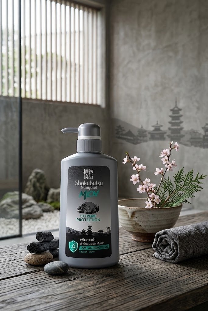 Shokubutsu Monogatari For Men Extreme Protection Shower Cream (500 ml).
