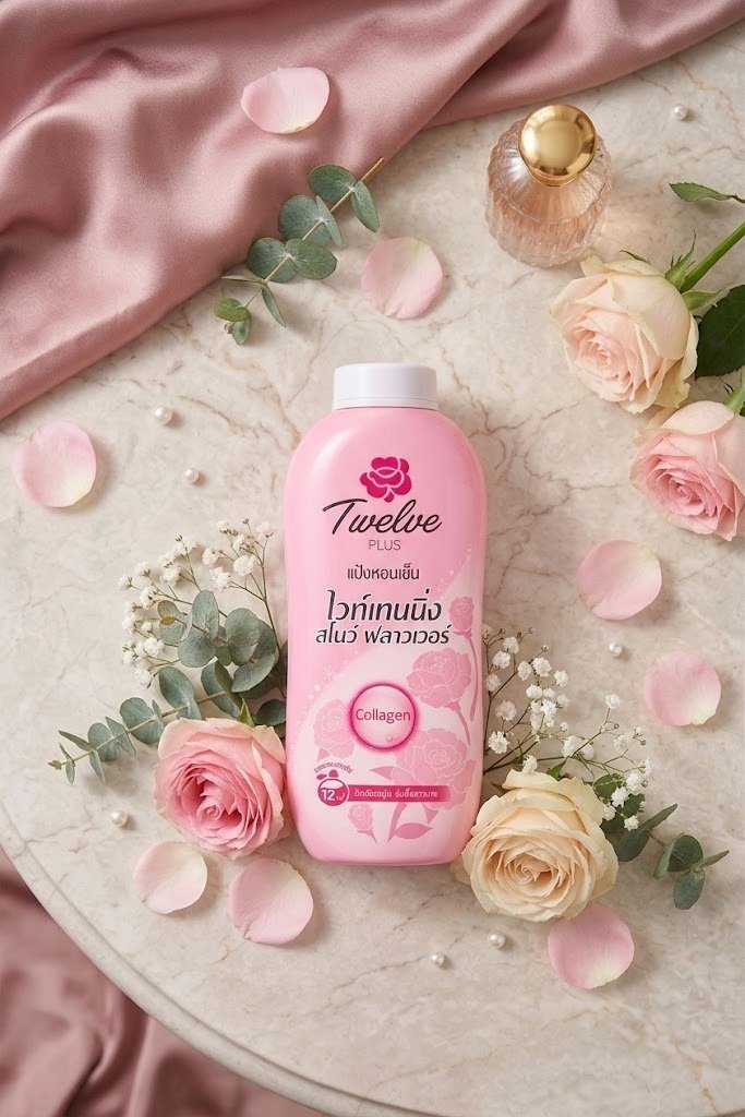 Twelve Plus Whitening Sweety Rose Scent Cooling Powder