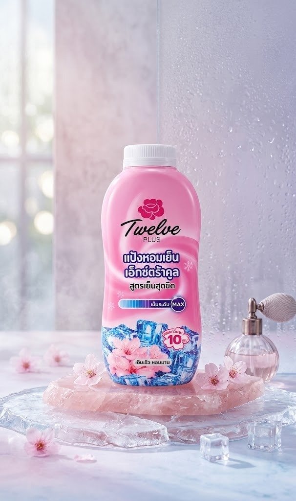 Twelve Plus Extra Cool Freshness perfumed cooling body powder