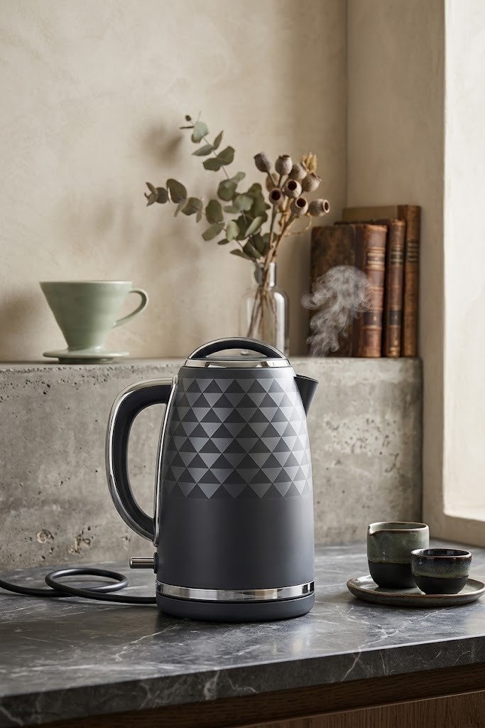 George Home Fast Boil Grey Textured Electric Kettle