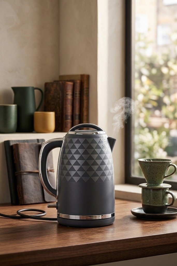 George Home Fast Boil Grey Textured Electric Kettle