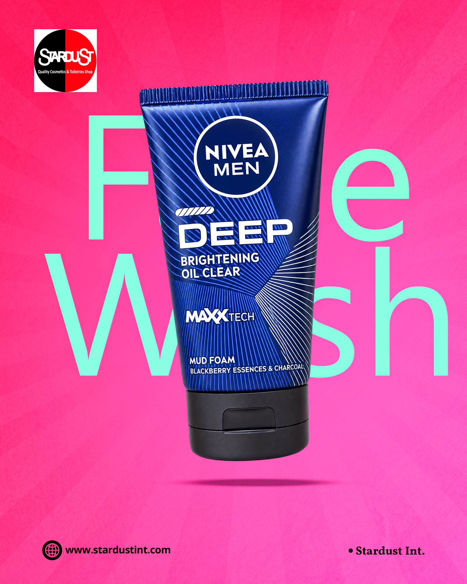 NIVEA Men Deep Brightening Oil Clear Mud Foam Facial Cleanser