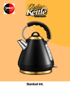 Black and rose-gold pyramid electric kettle