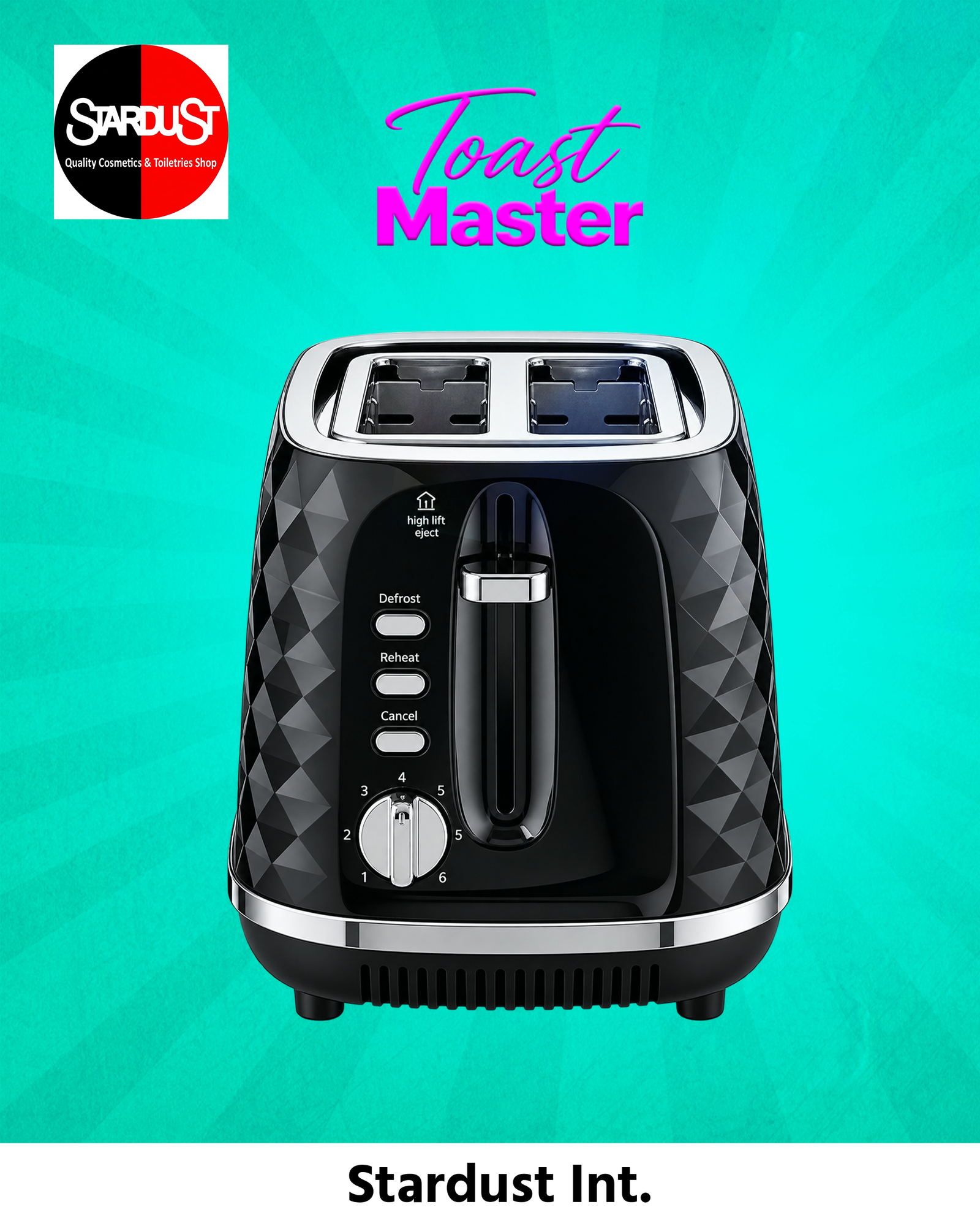 George Home Black diamond effect Toaster- 2 slice