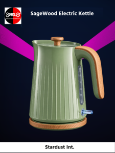 George Home Fast Boil Green & Wood Effect Kettle (1.7L)
